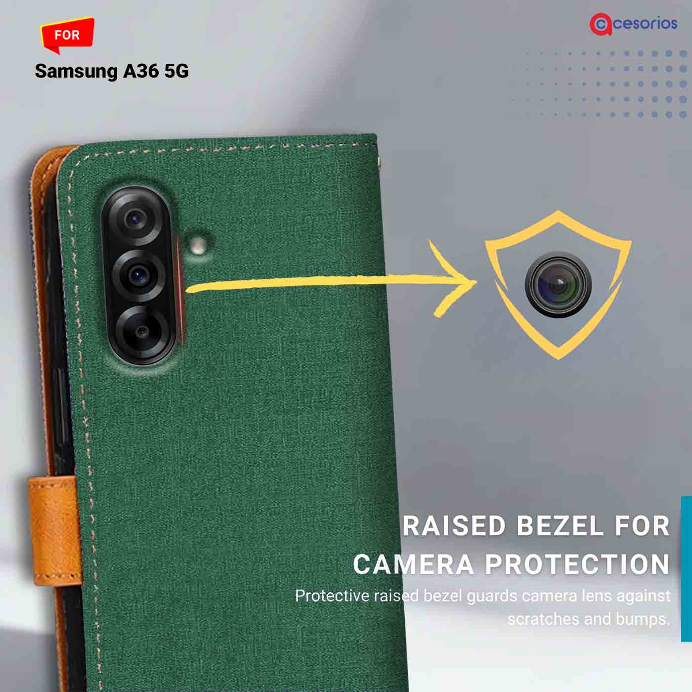 Accesorios Samsung A36 5G denim flip cover – Green – Image 2 #color_g