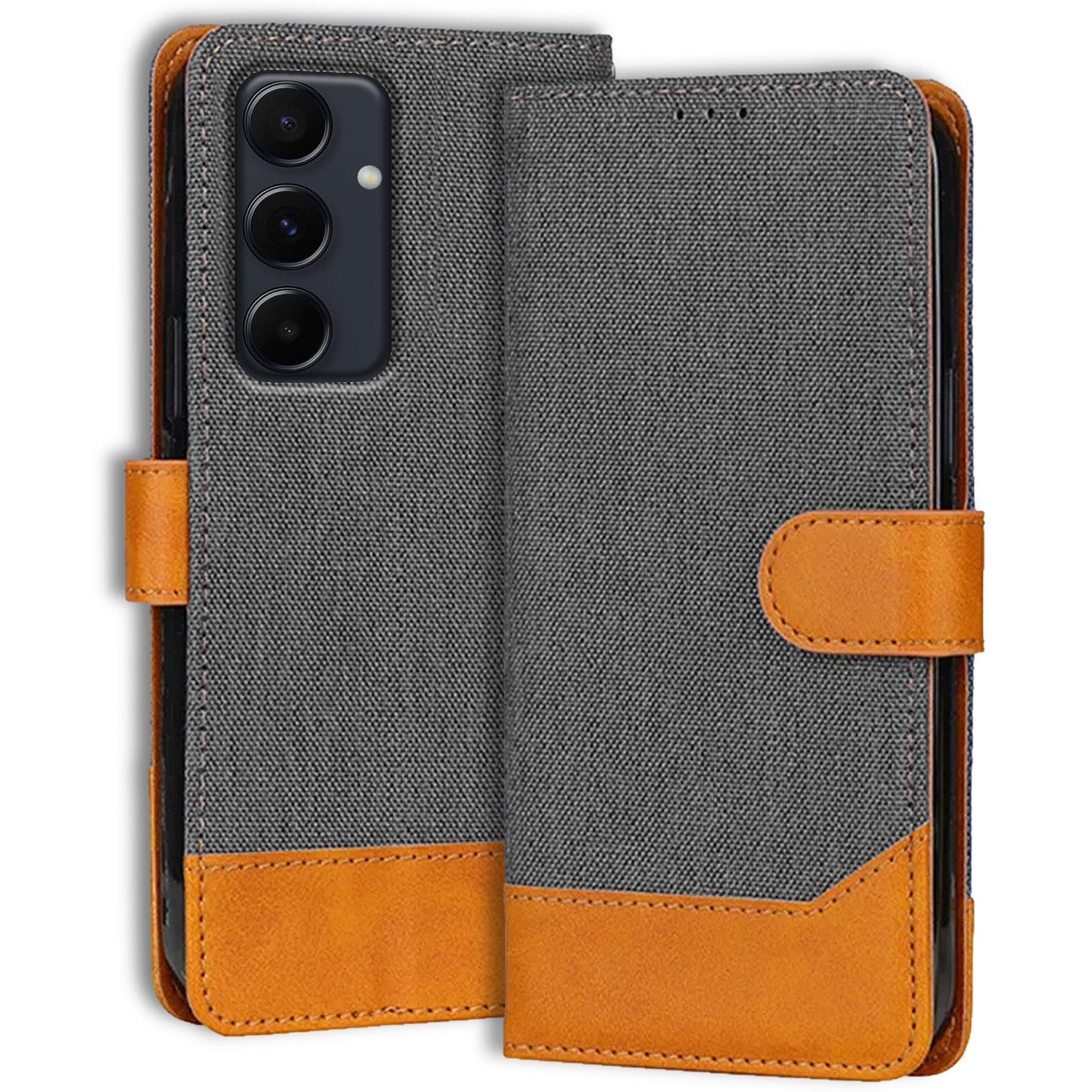 Accesorios Samsung A55 5G denim flip cover – Grey – Image 1 #color_grey