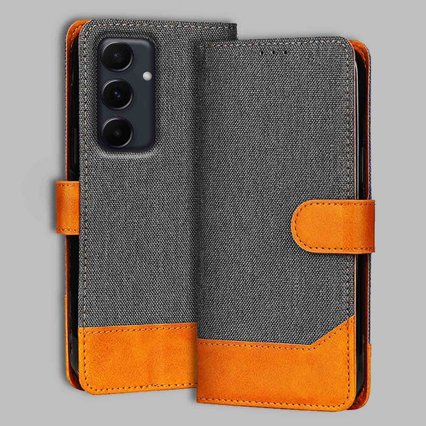 Samsung A55 5G Flip Cover — Denim, Graphite Grey after a year of daily use