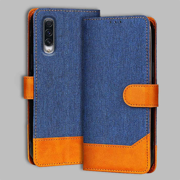 Samsung A70S Flip Cover — Denim, Midnight Blue after a year of daily use
