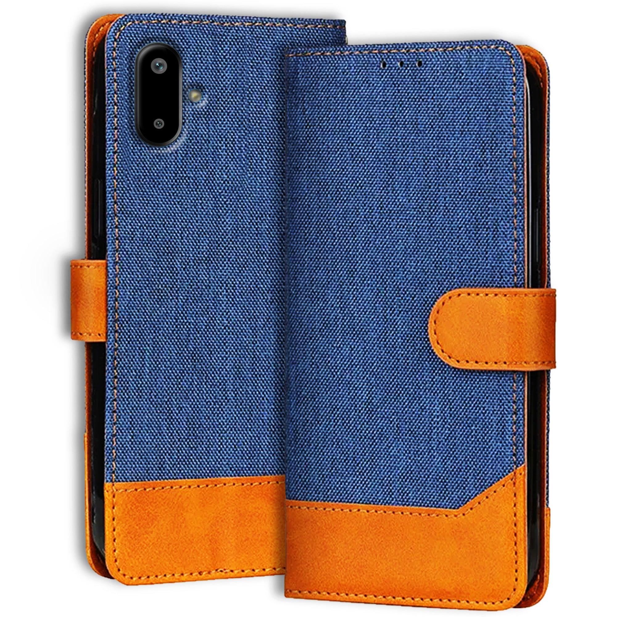 Accesorios Samsung F06 5G denim flip cover – Blue – Image 1 #color_blue