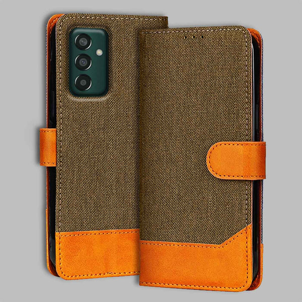 Samsung F13 4G Flip Cover — Denim, Walnut Brown after a year of daily use