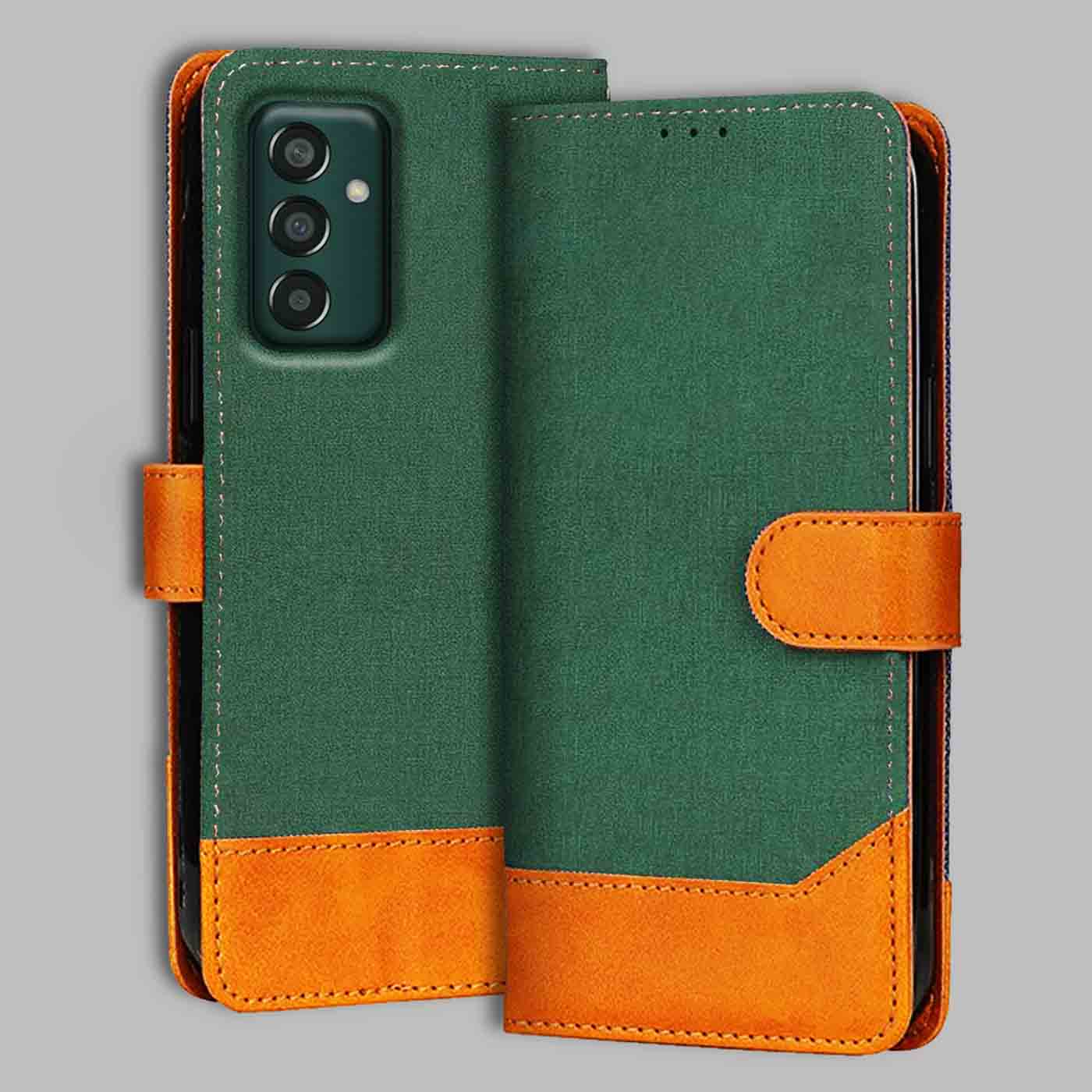 Accesorios Samsung F13 4G denim flip cover – Green – Image 1 #color_g