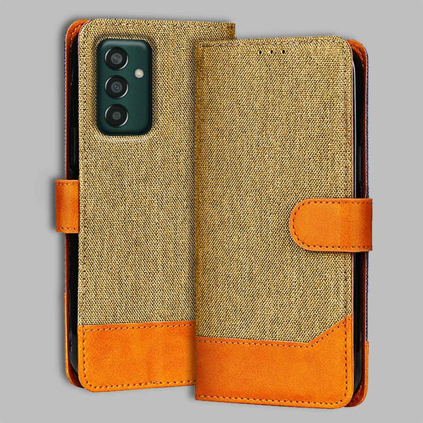 Samsung F13 4G Flip Cover — Denim, Camel Beige after a year of daily use