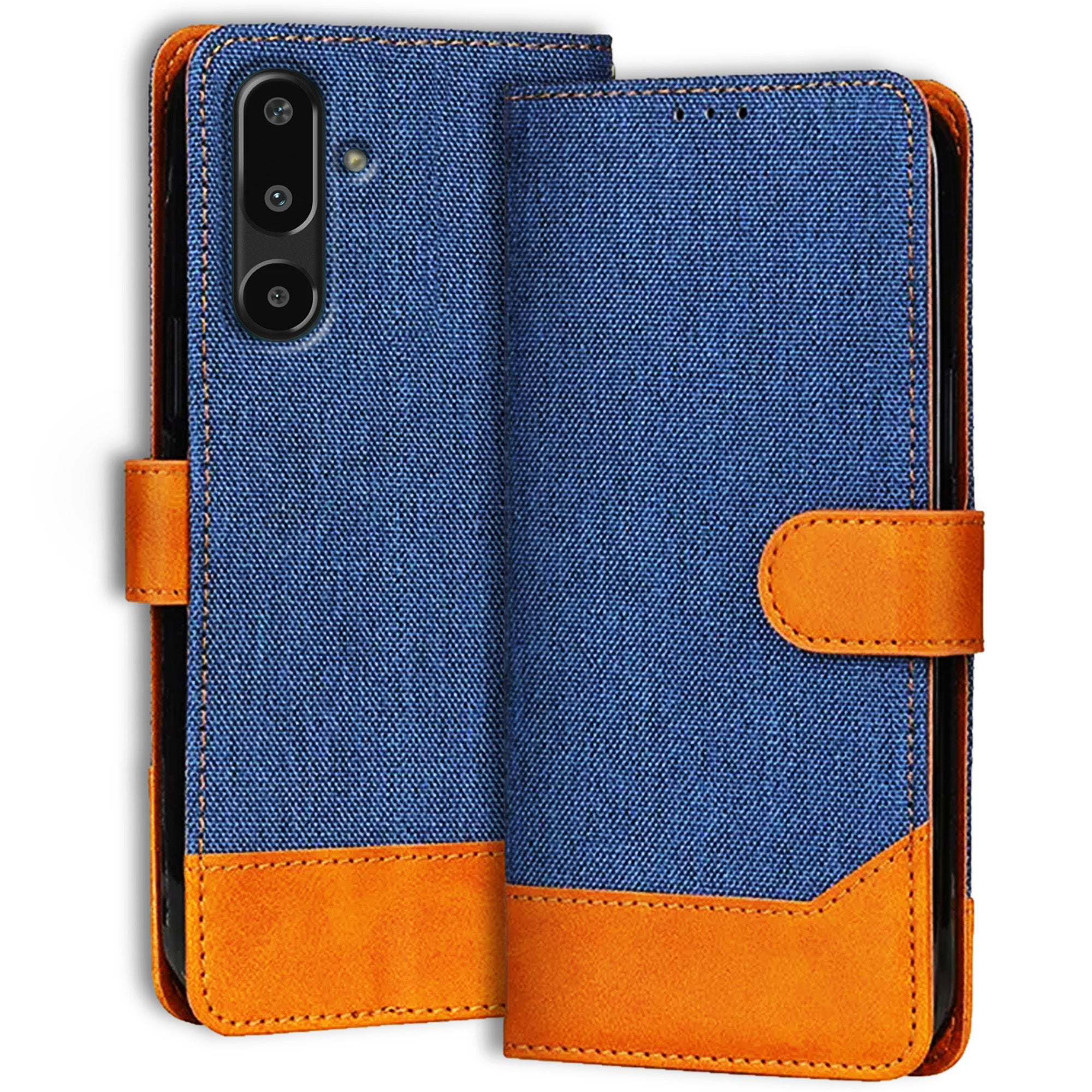 Accesorios Samsung F16 5G denim flip cover – Blue – Image 1 #color_blue