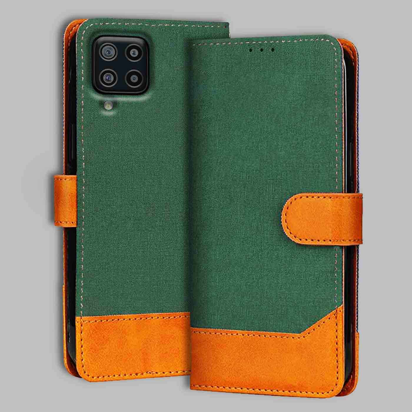 Accesorios Samsung F22 4G denim flip cover – Green – Image 1 #color_g