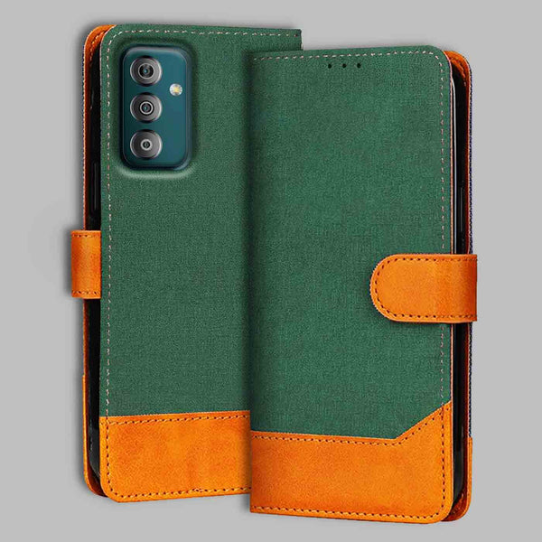 Samsung F23 5G Flip Cover — Chambray, Forest Green after a year of daily use