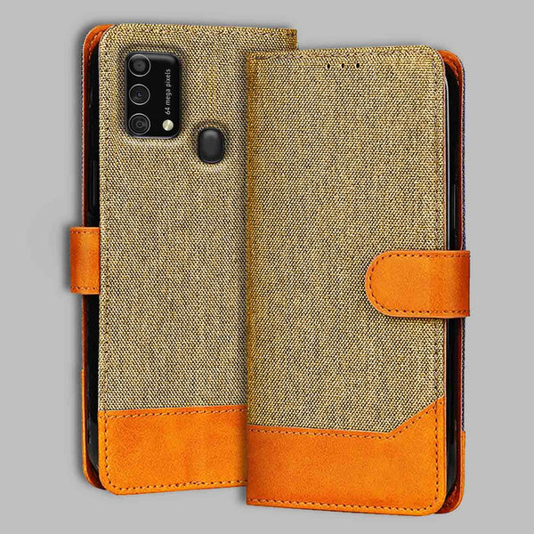 Samsung F41 Flip Cover — Denim, Camel Beige after a year of daily use