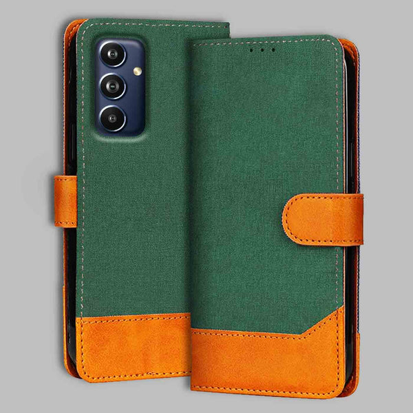 Samsung F54 5G Flip Cover — Chambray, Forest Green after a year of daily use