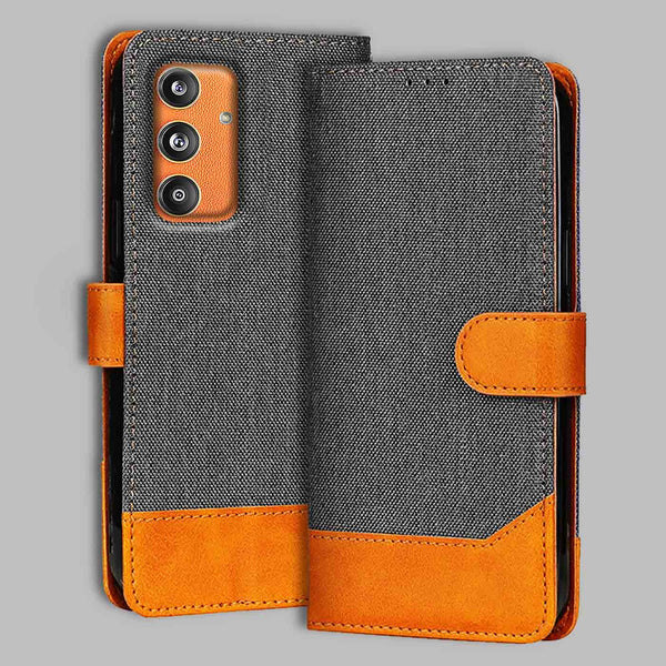 Samsung F55 5G Flip Cover — Denim, Graphite Grey after a year of daily use