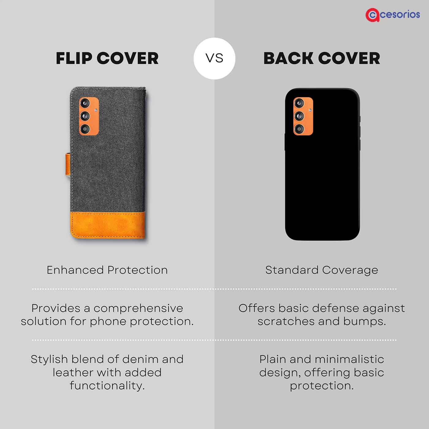 Accesorios Samsung F55 5G denim flip cover – Grey – Image 8 #color_