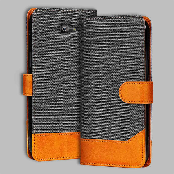 Samsung J7 Prime Flip Cover — Denim, Graphite Grey after a year of daily use
