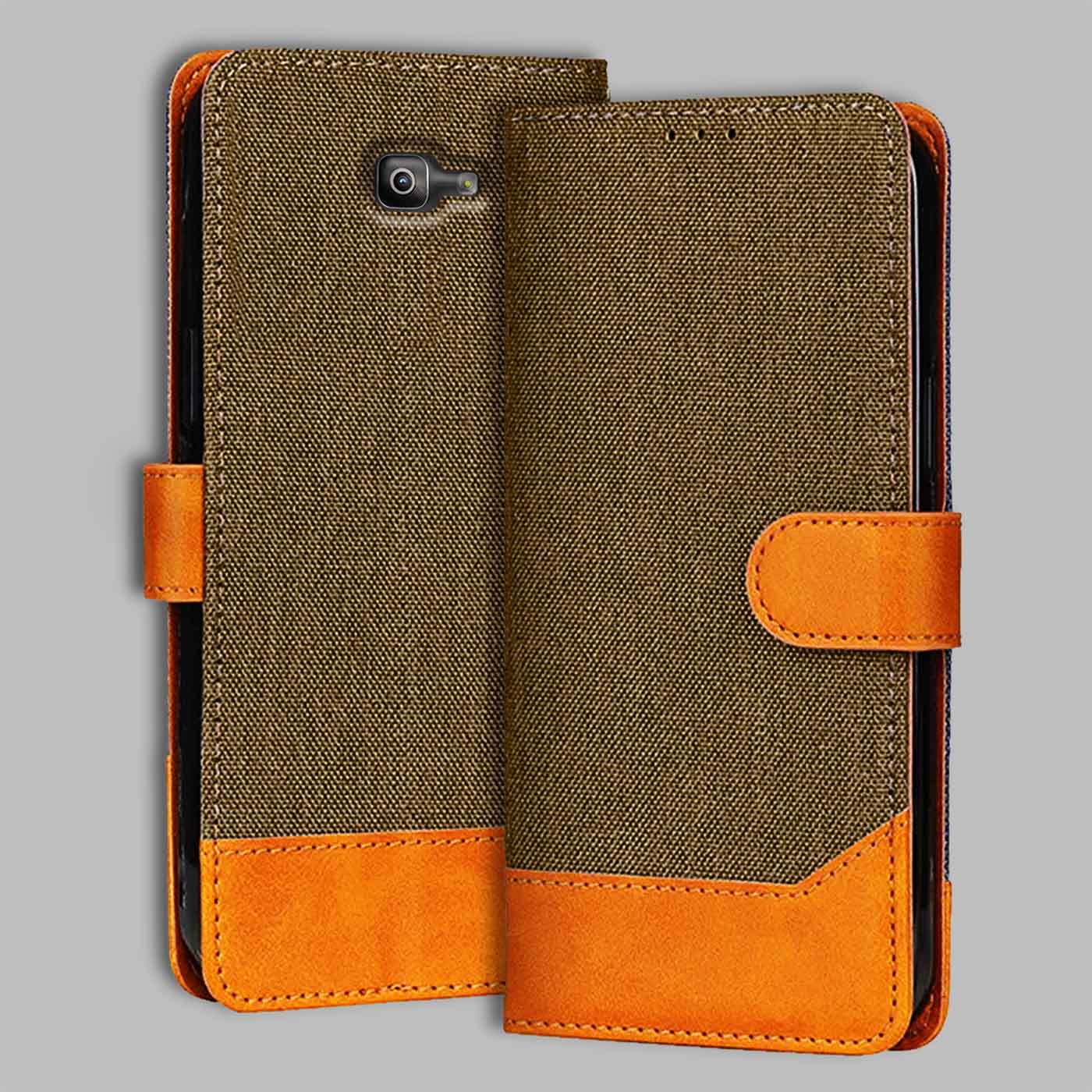 Accesorios Samsung J7 Prime 2 denim flip cover – Dark Brown – Image 1 #color_dark b