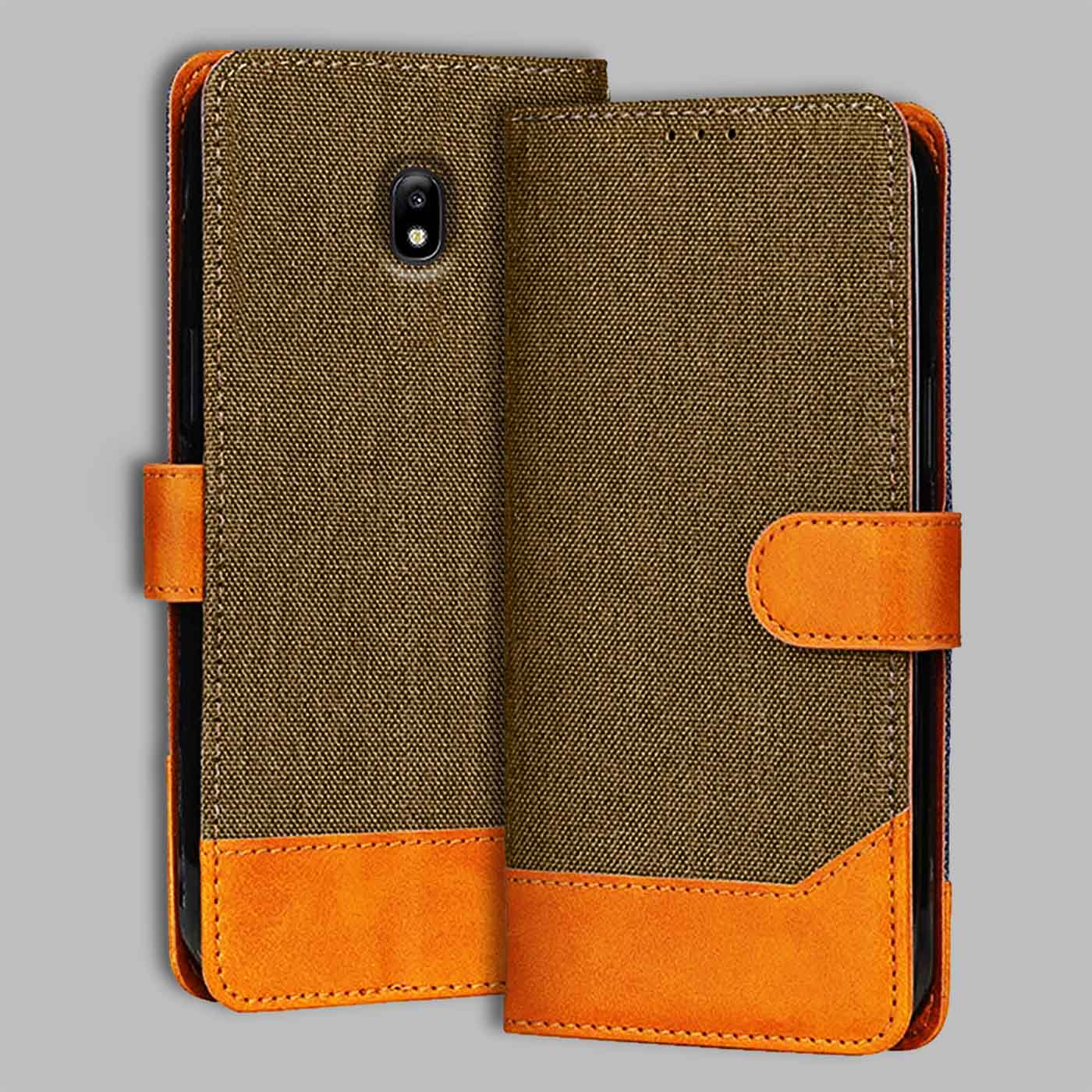 Accesorios Samsung J7 Pro denim flip cover – Dark Brown – Image 1 #color_dark b