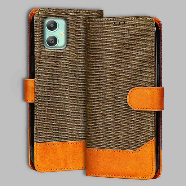 Samsung M05 Flip Cover — Denim, Walnut Brown after a year of daily use