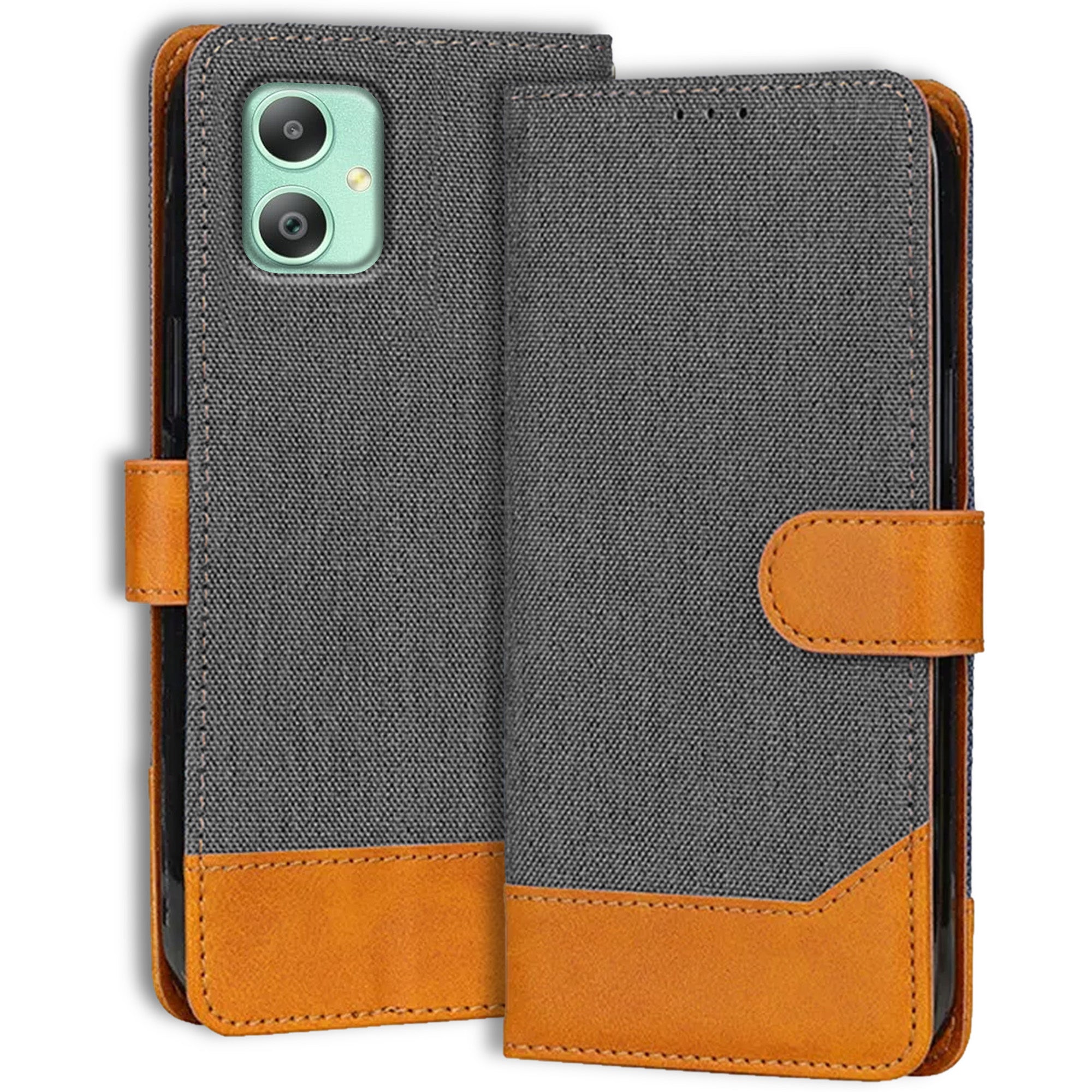Accesorios Samsung M05 denim flip cover – Grey – Image 1 #color_grey
