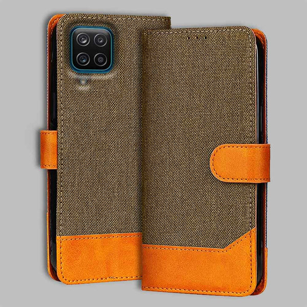 Samsung M12 Flip Cover — Denim, Walnut Brown after a year of daily use