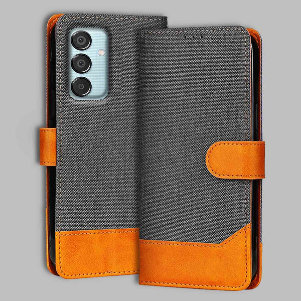 Samsung M15 5G Flip Cover — Denim, Graphite Grey after a year of daily use