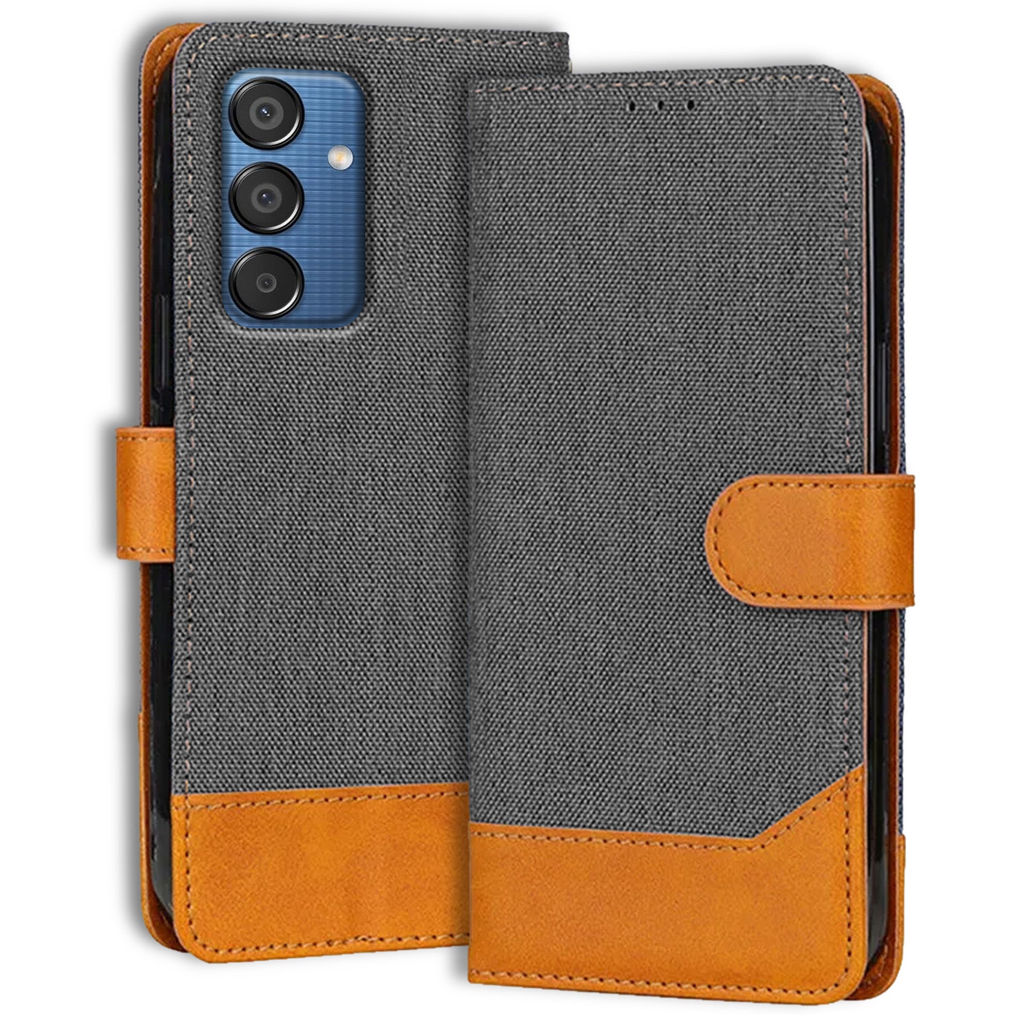 Accesorios Samsung M15 Prime 5G denim flip cover – Grey – Image 1 #color_grey