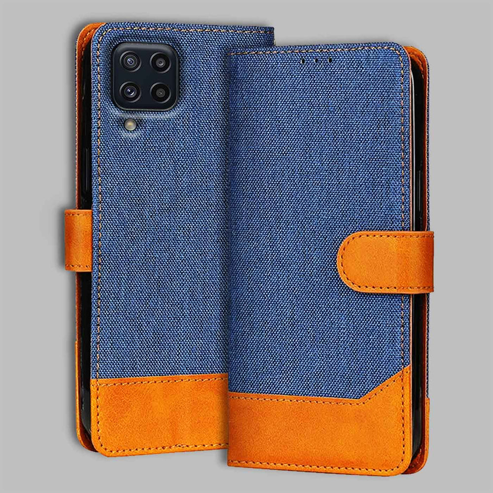 Samsung M32 4G flip cover in Blue — front view by Accesorios