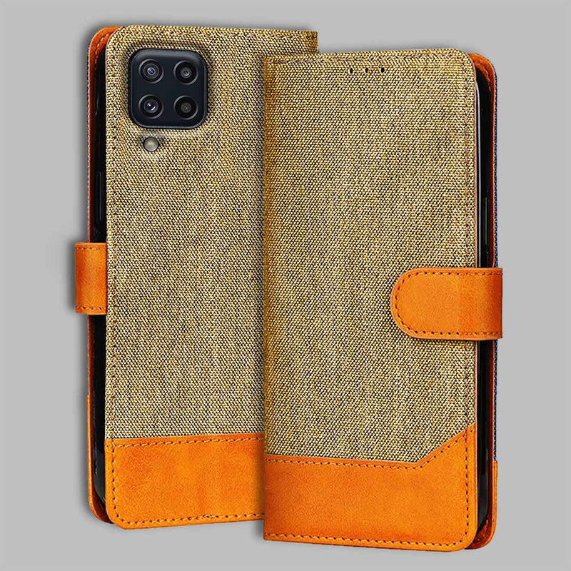 Samsung M32 4G Flip Cover — Denim, Camel Beige after a year of daily use