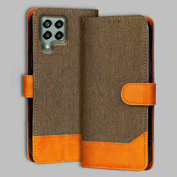 Samsung M33 5G Flip Cover — Denim, Walnut Brown after a year of daily use