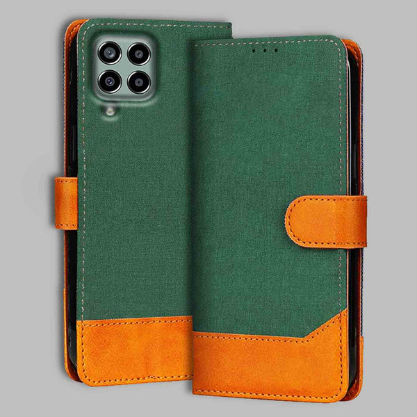 Samsung M33 5G Flip Cover — Chambray, Forest Green after a year of daily use