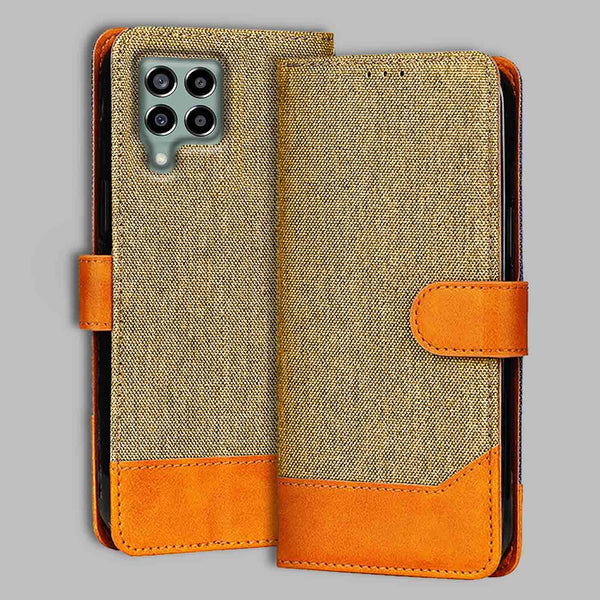 Samsung M33 5G Flip Cover — Denim, Camel Beige after a year of daily use