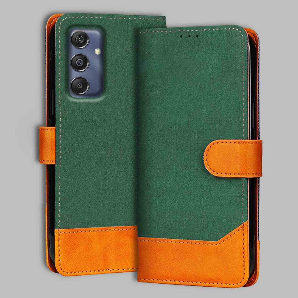 Samsung M34 5G flip cover in Green — front view by Accesorios