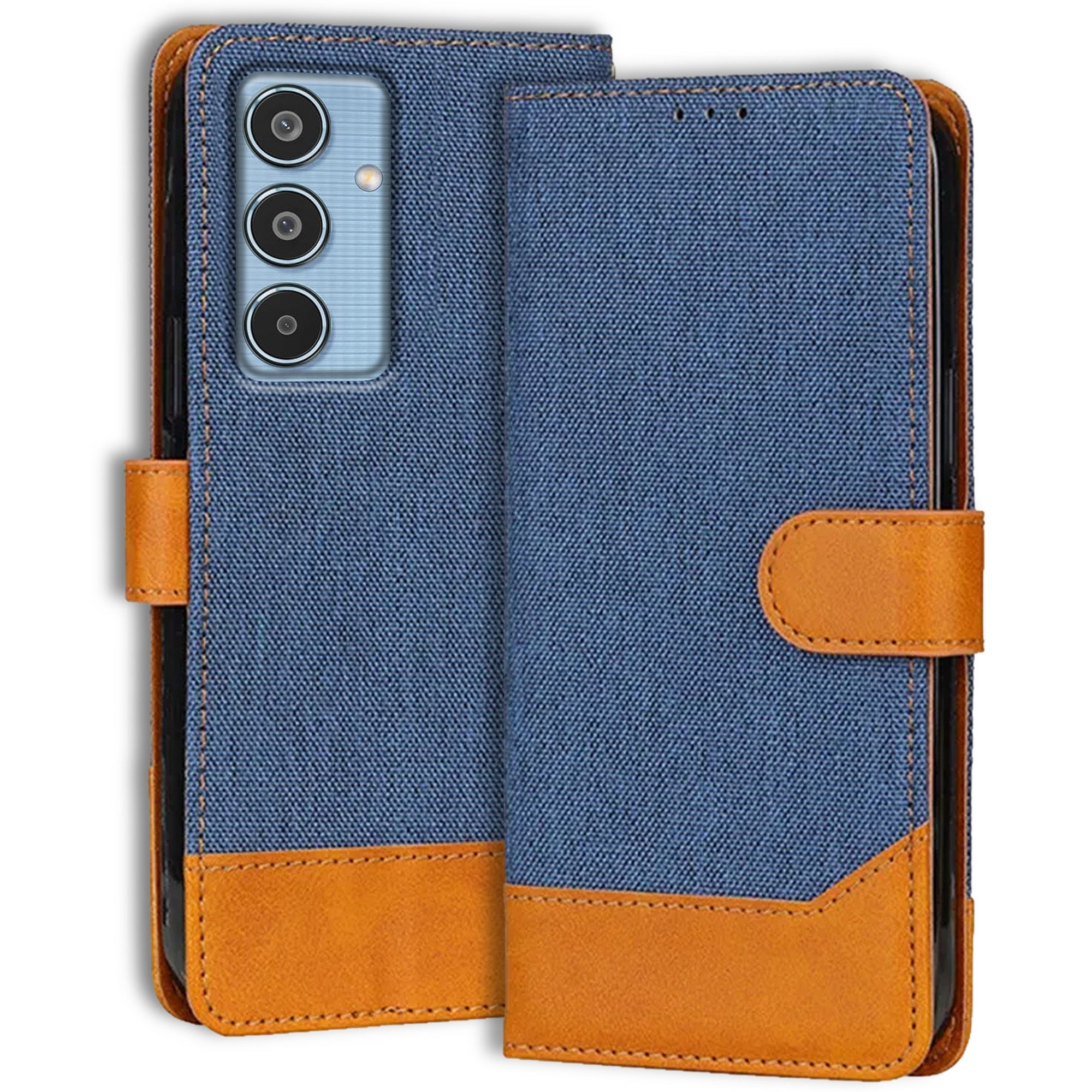 Accesorios Samsung M35 5G denim flip cover – Blue – Image 1 #color_blue