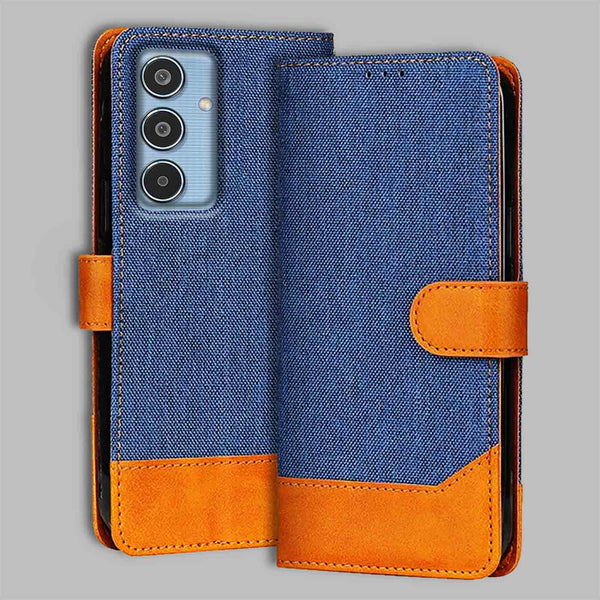 Samsung M35 5G Flip Cover — Denim, Midnight Blue after a year of daily use