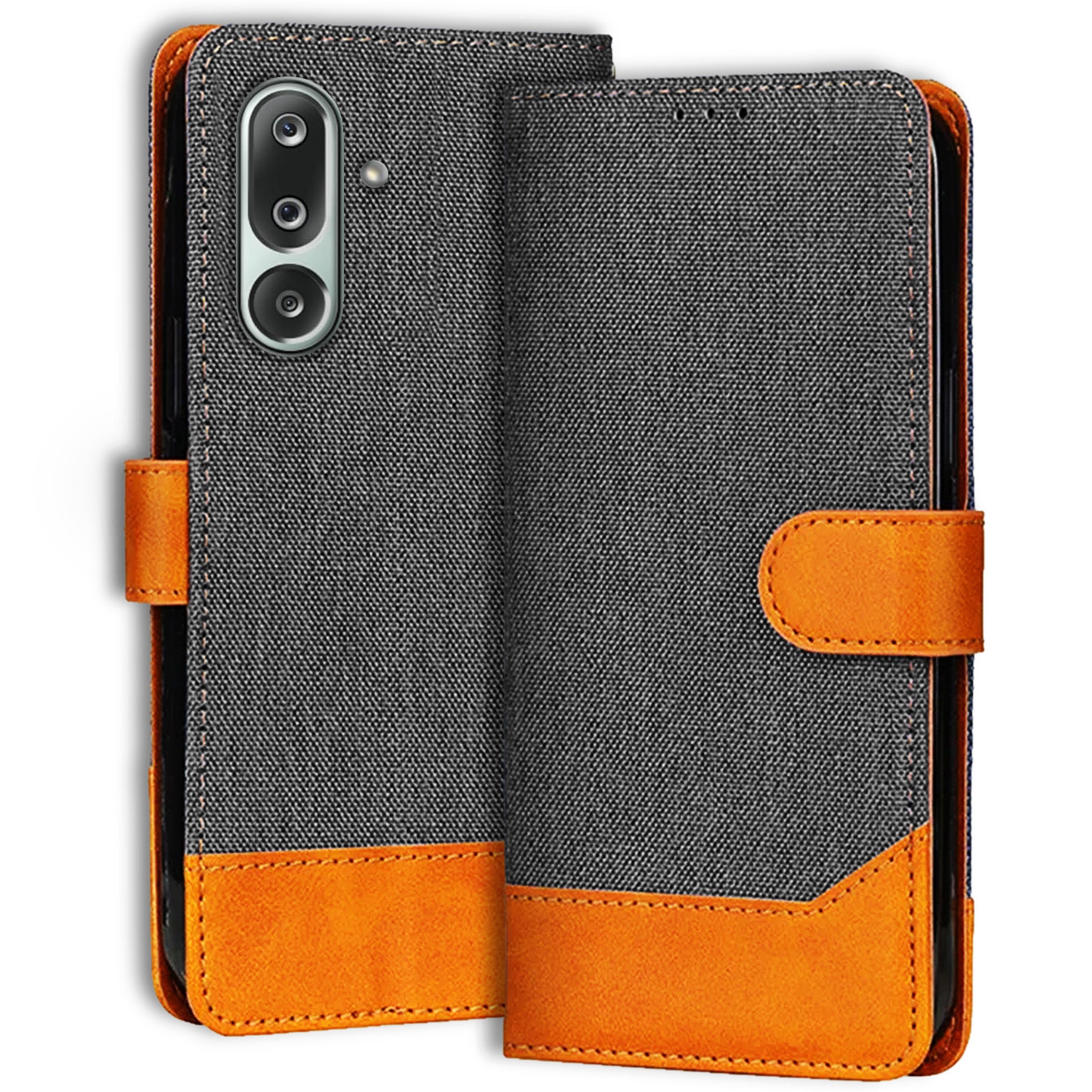 Accesorios Samsung M36 5G denim flip cover – Grey – Image 1 #color_grey