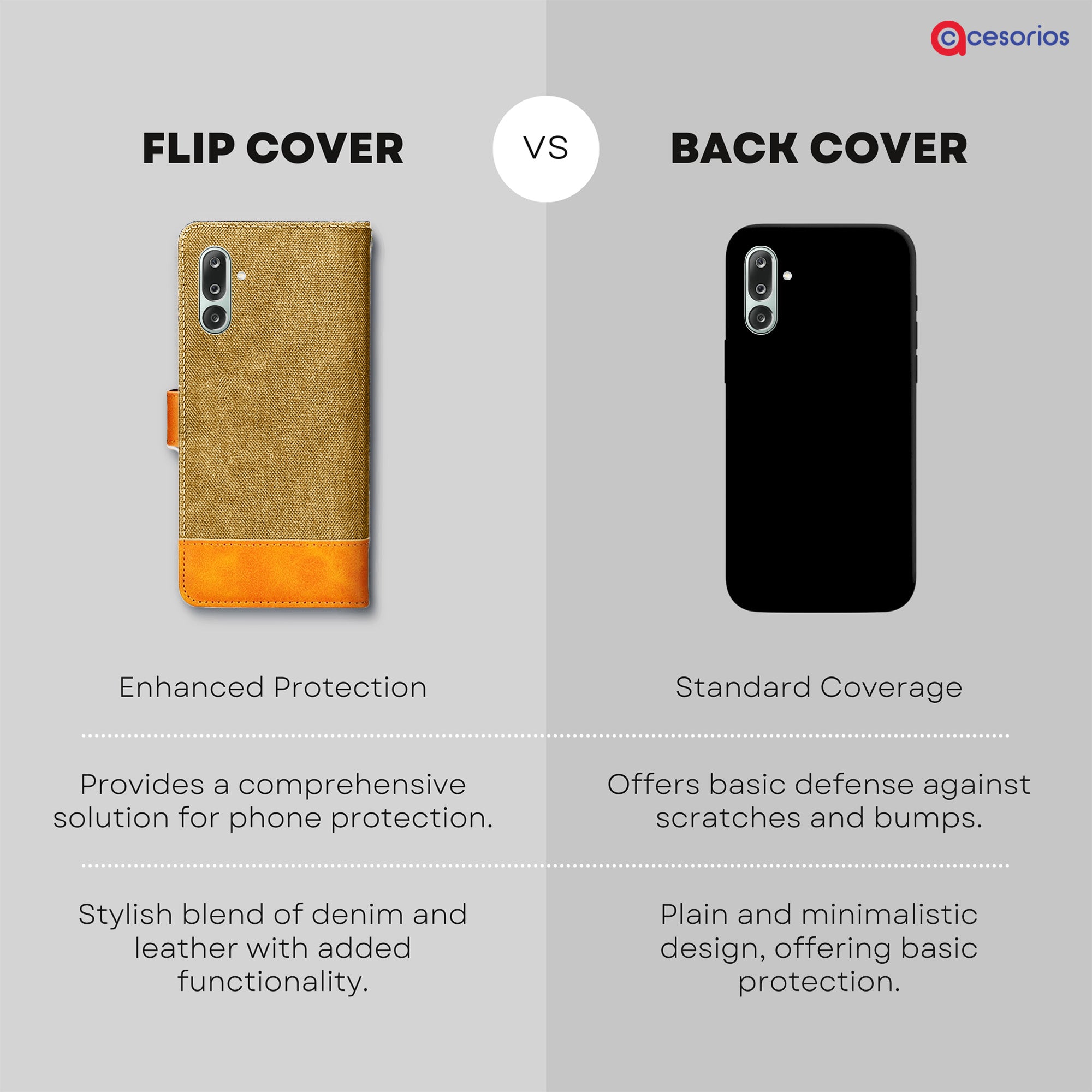 Accesorios Samsung M36 5G denim flip cover – Light Brown – Image 8 #color_light brown