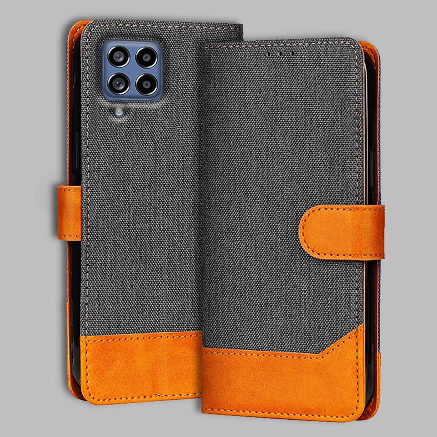 Accesorios Samsung M53 5G denim flip cover – Grey – Image 1 #color_