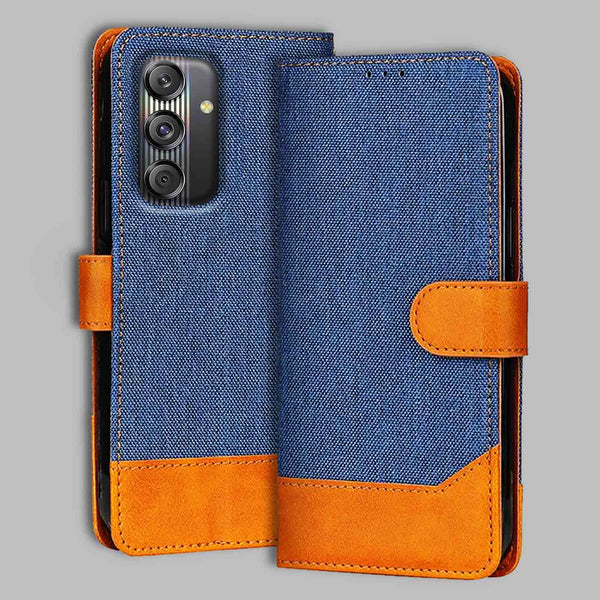Samsung M55S 5G Flip Cover — Denim, Midnight Blue after a year of daily use
