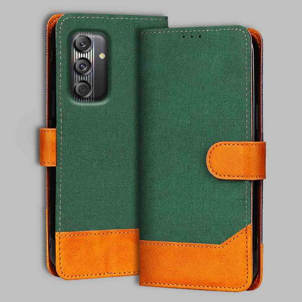 Samsung M55S 5G Flip Cover — Chambray, Forest Green after a year of daily use