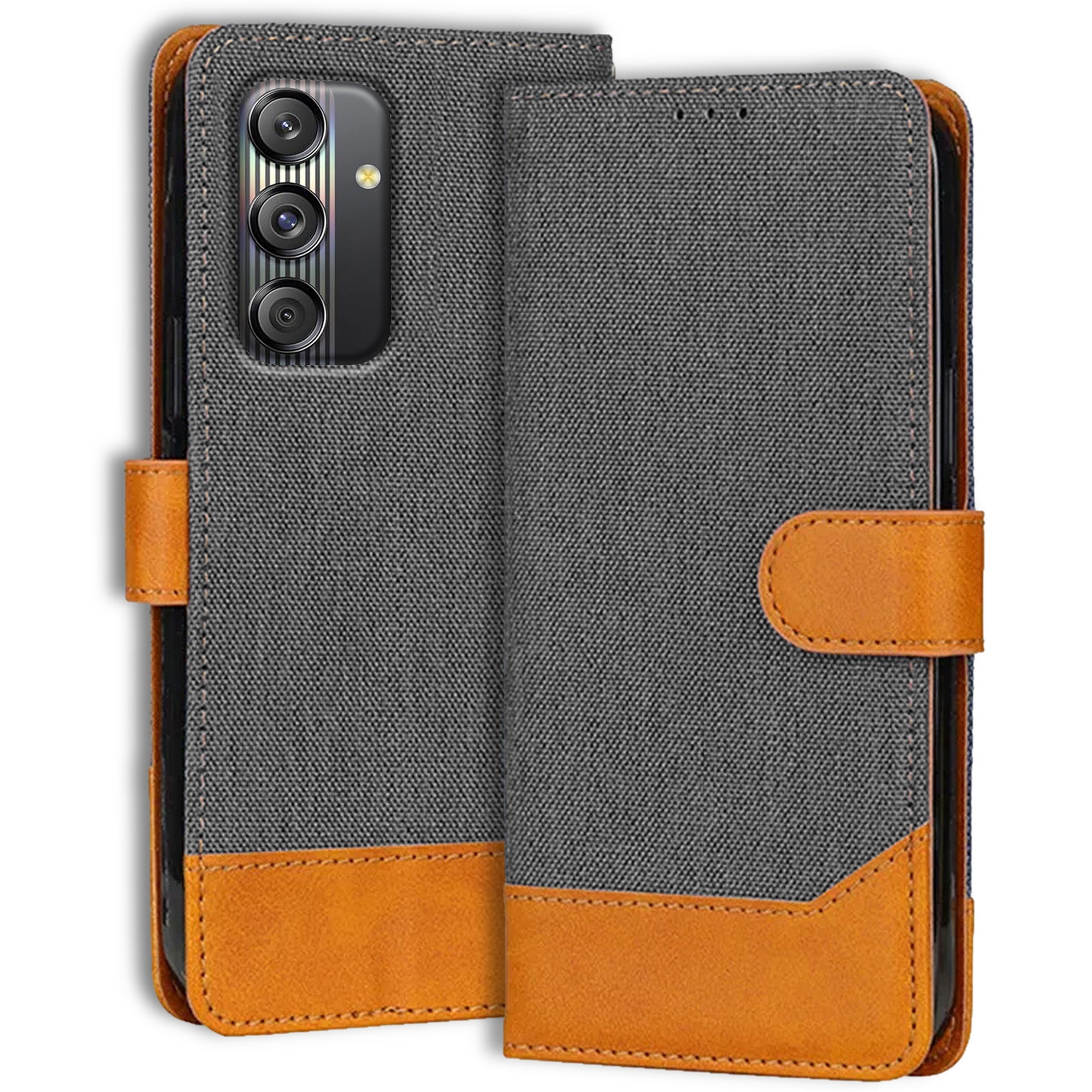 Accesorios Samsung M55S 5G denim flip cover – Grey – Image 1 #color_grey