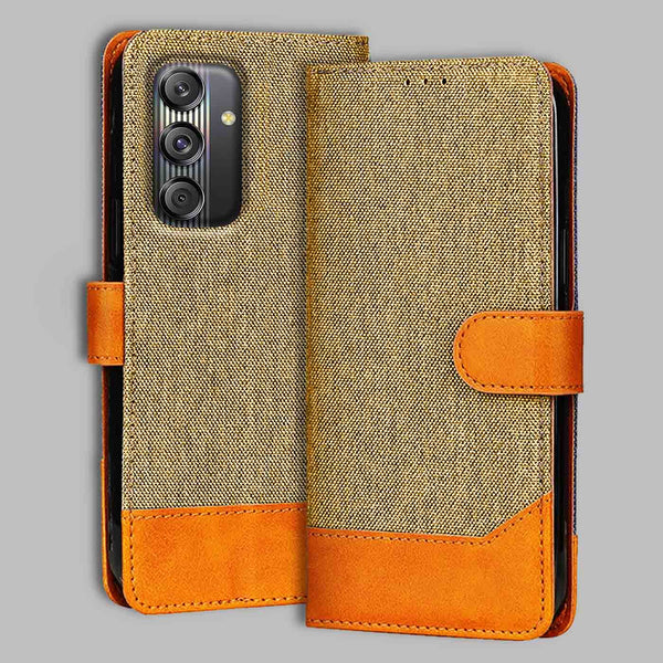 Samsung M55S 5G Flip Cover — Denim, Camel Beige after a year of daily use