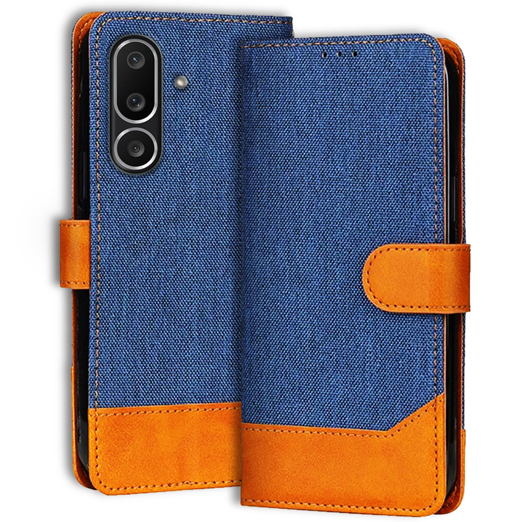 Accesorios Samsung M56 5G denim flip cover – Blue – Image 1 #color_blue