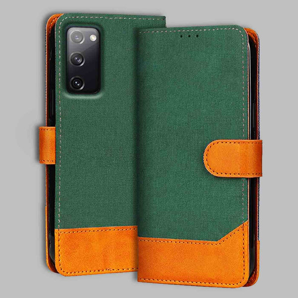 Samsung S20 FE 5G Flip Cover — Chambray, Forest Green after a year of daily use