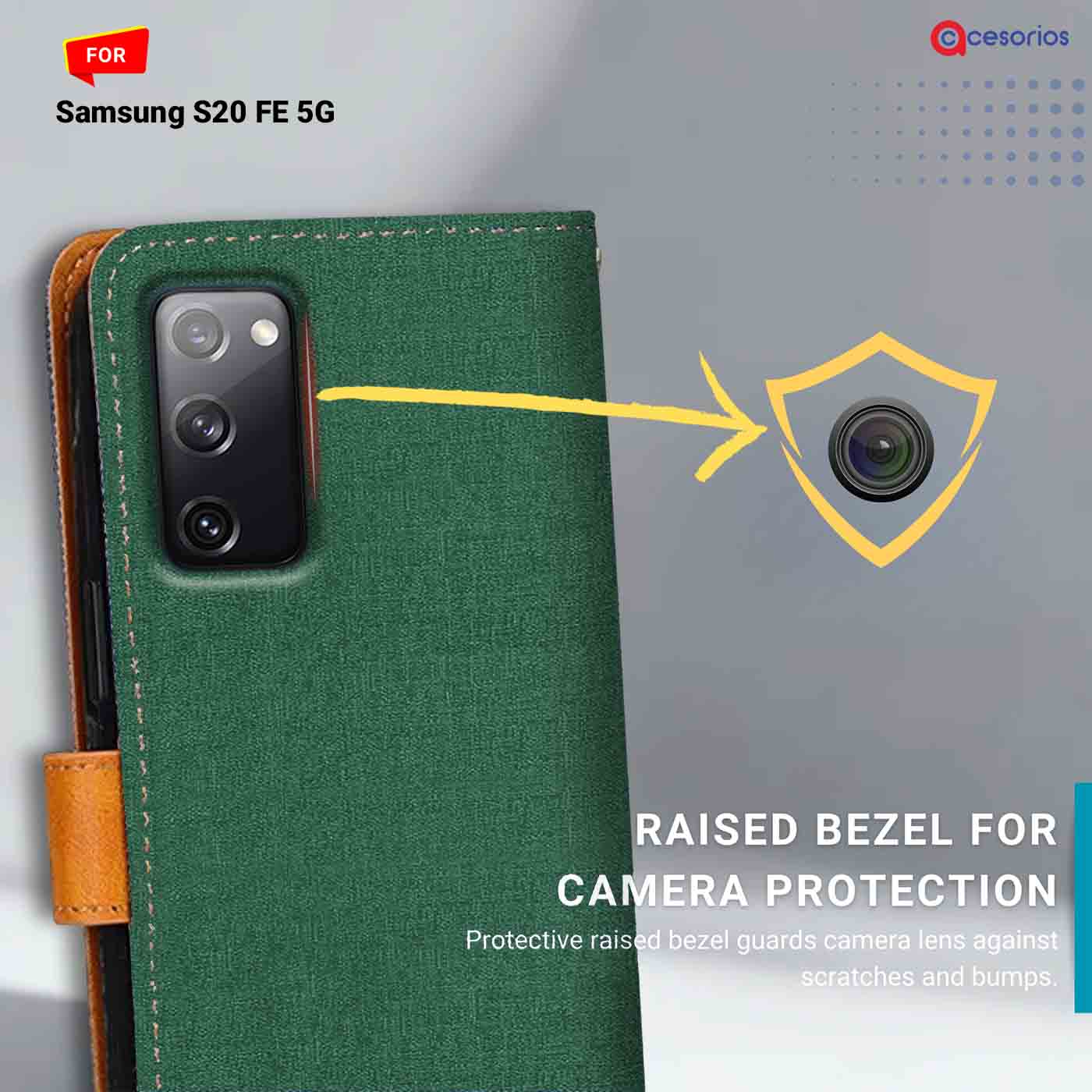 Canvas & Suede back panel — Samsung S20 FE 5G in Green mobile case