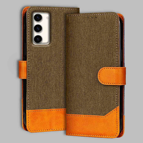 Samsung S23 5G Flip Cover — Denim, Walnut Brown after a year of daily use