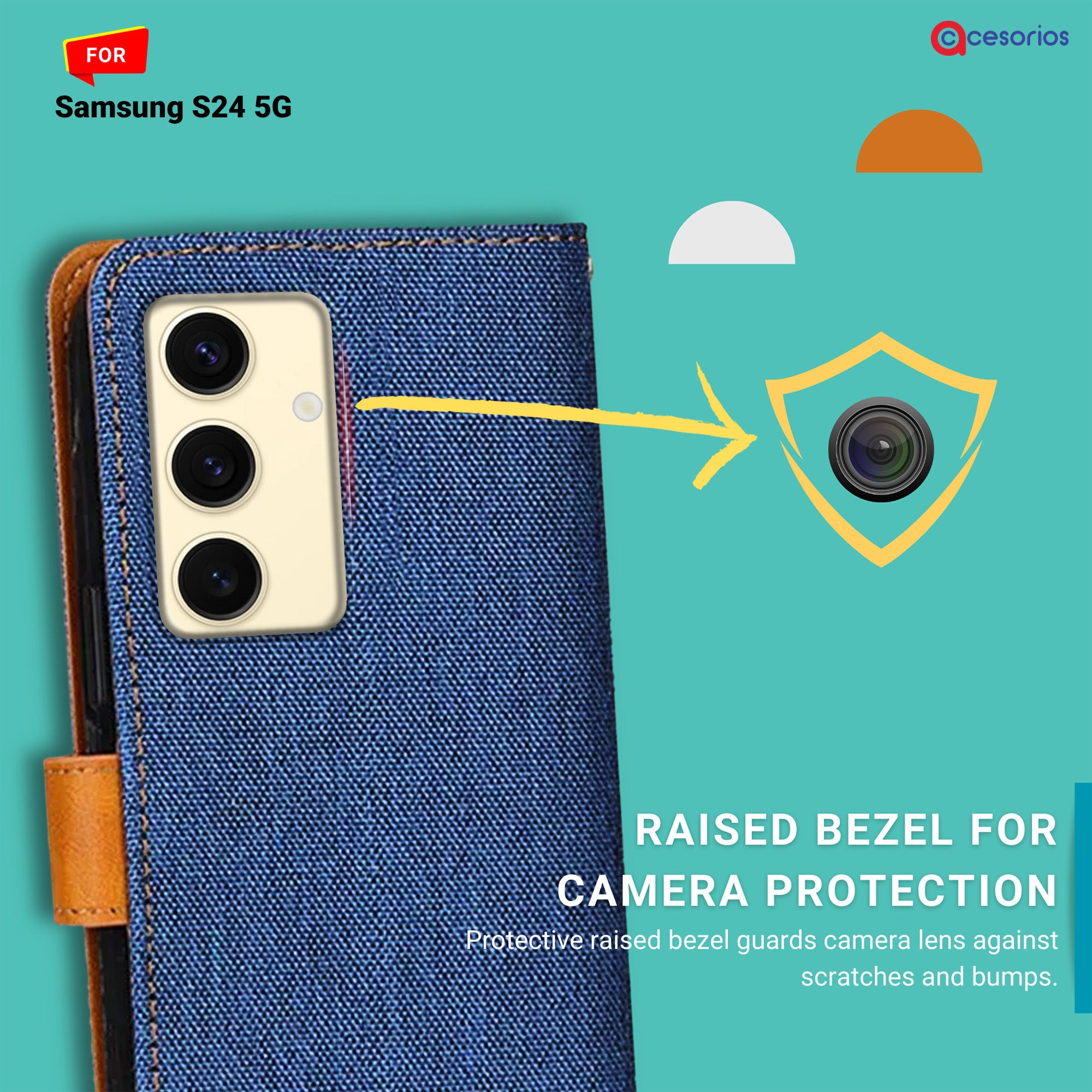 Accesorios Samsung S24 5G denim flip cover – Blue – Image 2 #color_blue