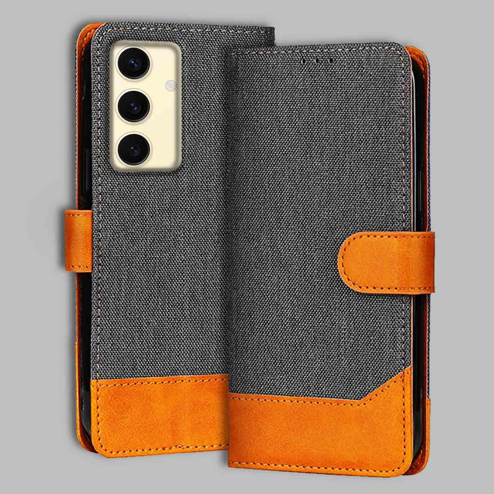 Samsung S24 5G flip cover in Grey — front view by Accesorios