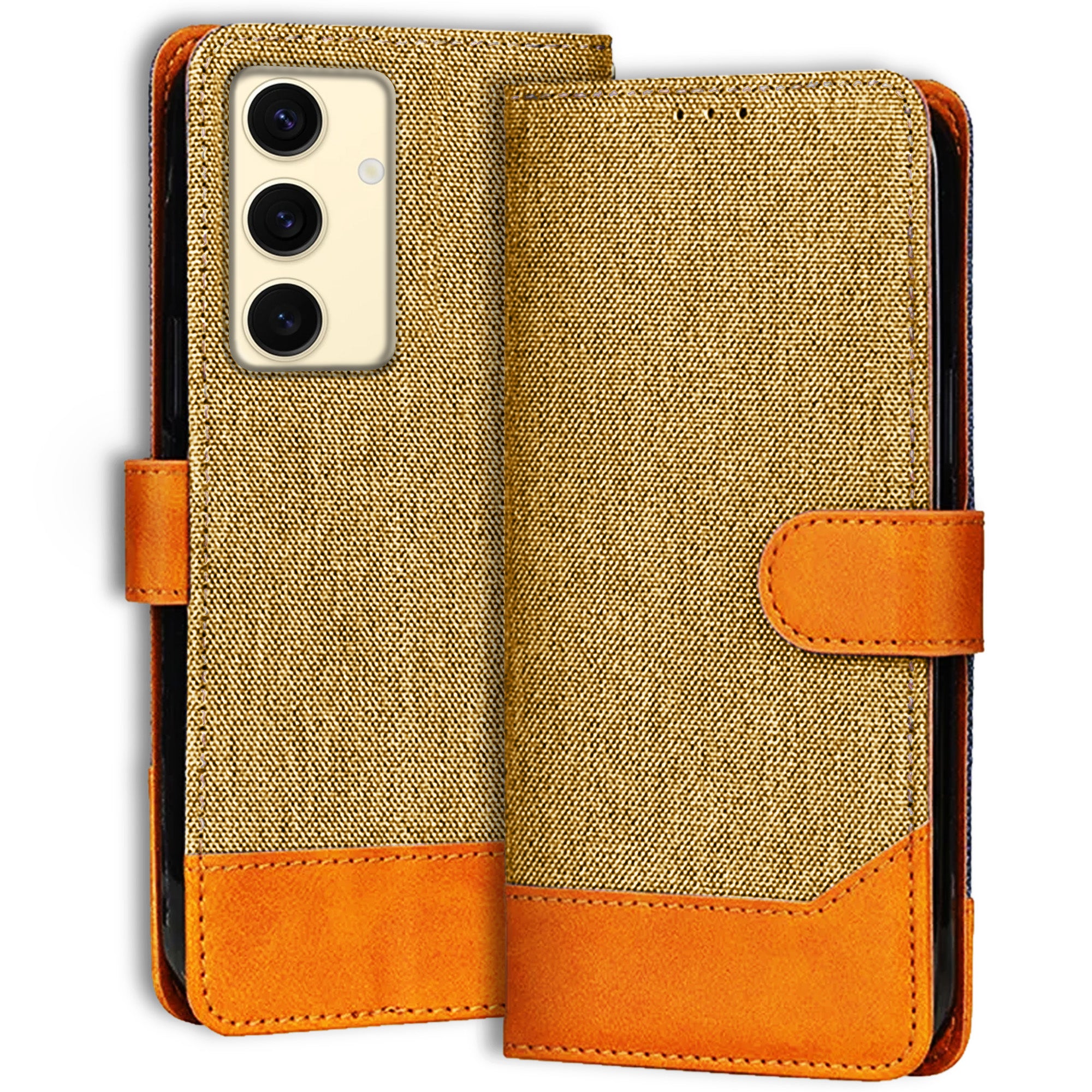 Accesorios Samsung S24 5G denim flip cover – Light Brown – Image 1 #color_light brown