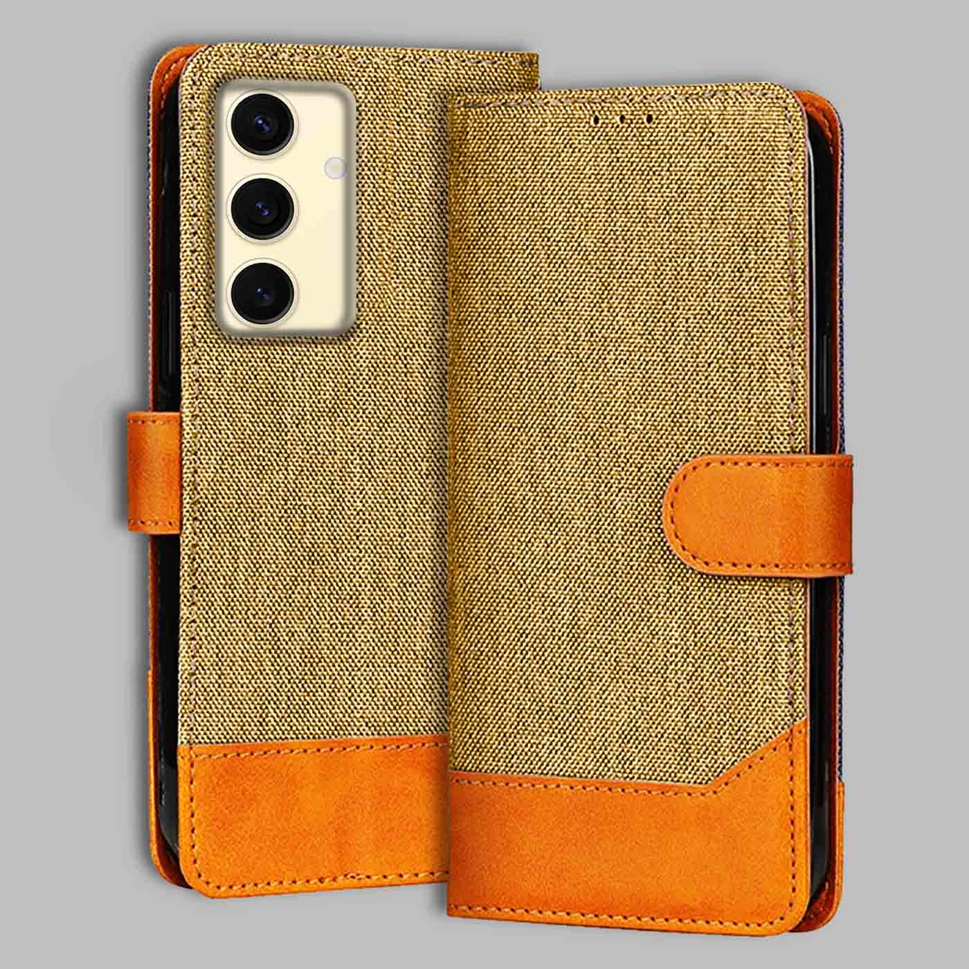 Accesorios Samsung S24 5G denim flip cover – Light Brown – Image 1 #color_light b