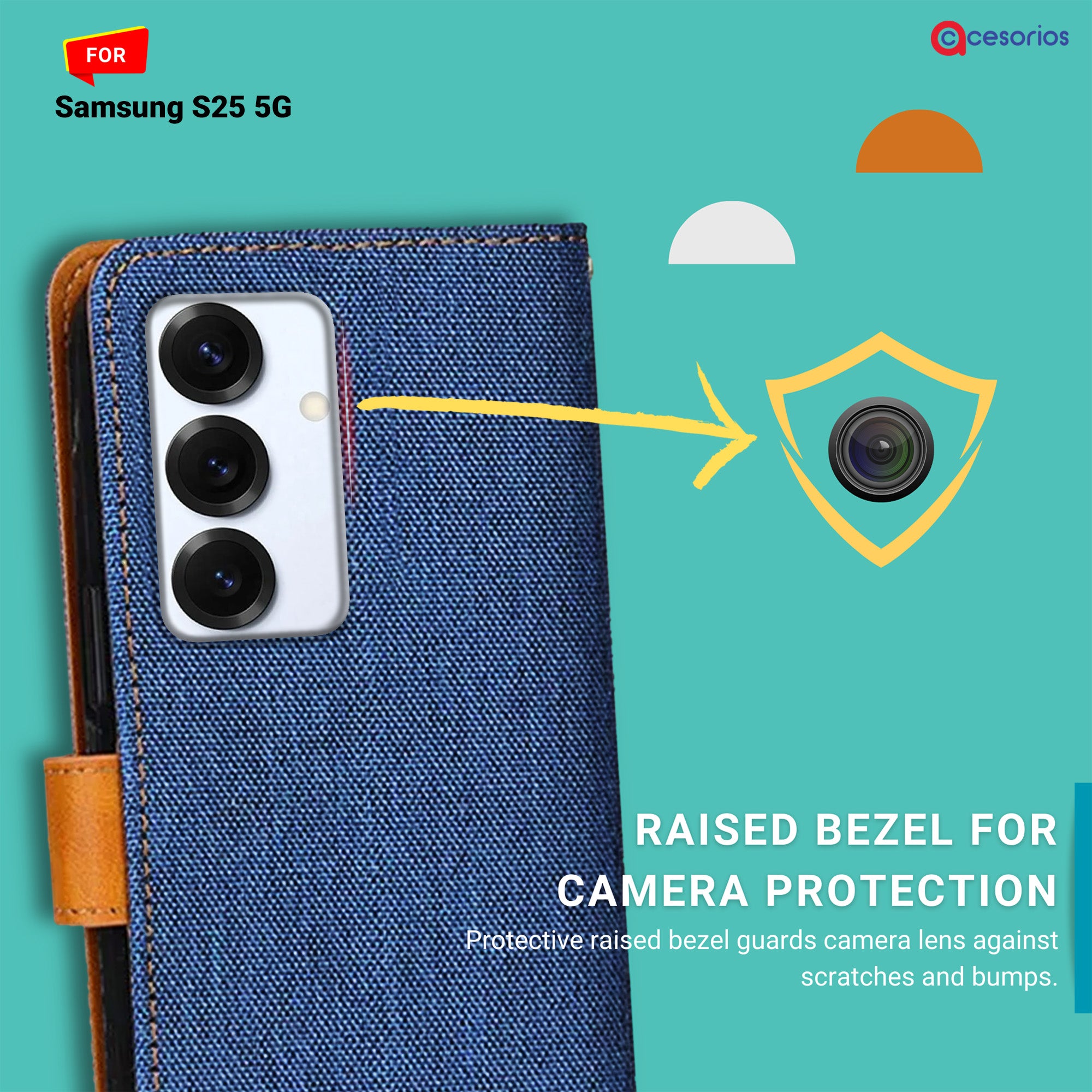 Accesorios Samsung S25 5G denim flip cover – Blue – Image 2 #color_blue
