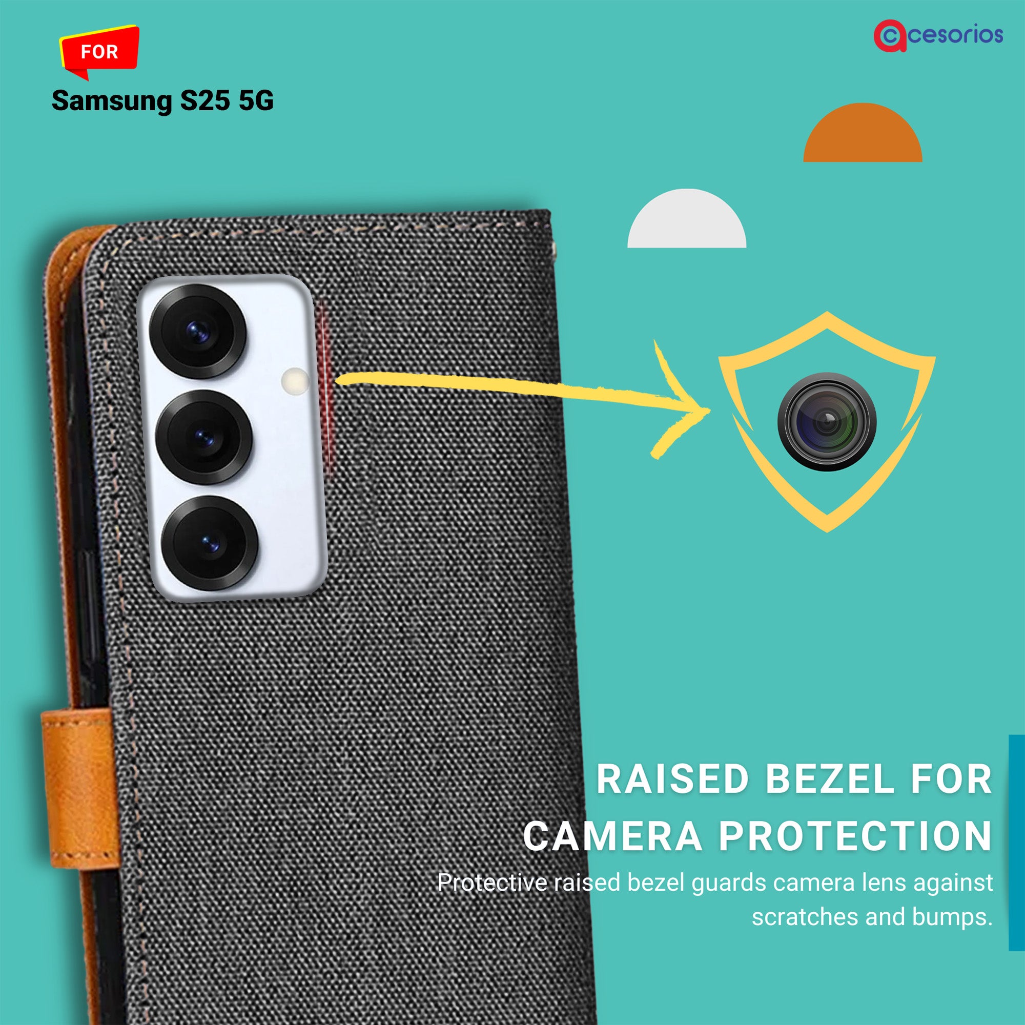 Accesorios Samsung S25 5G denim flip cover – Grey – Image 2 #color_grey