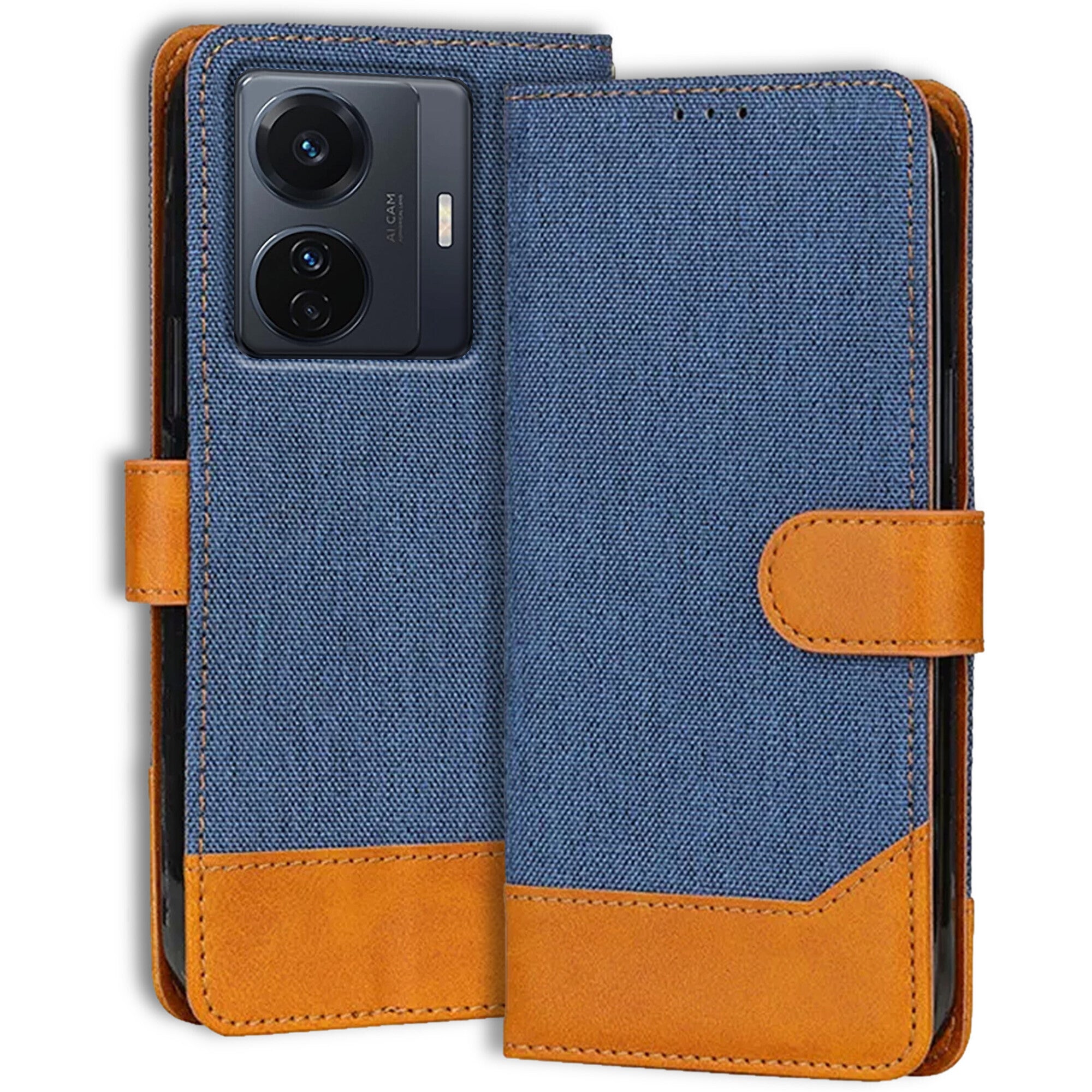 Accesorios Vivo T1 Pro 5G denim flip cover – Blue – Image 1 #color_blue