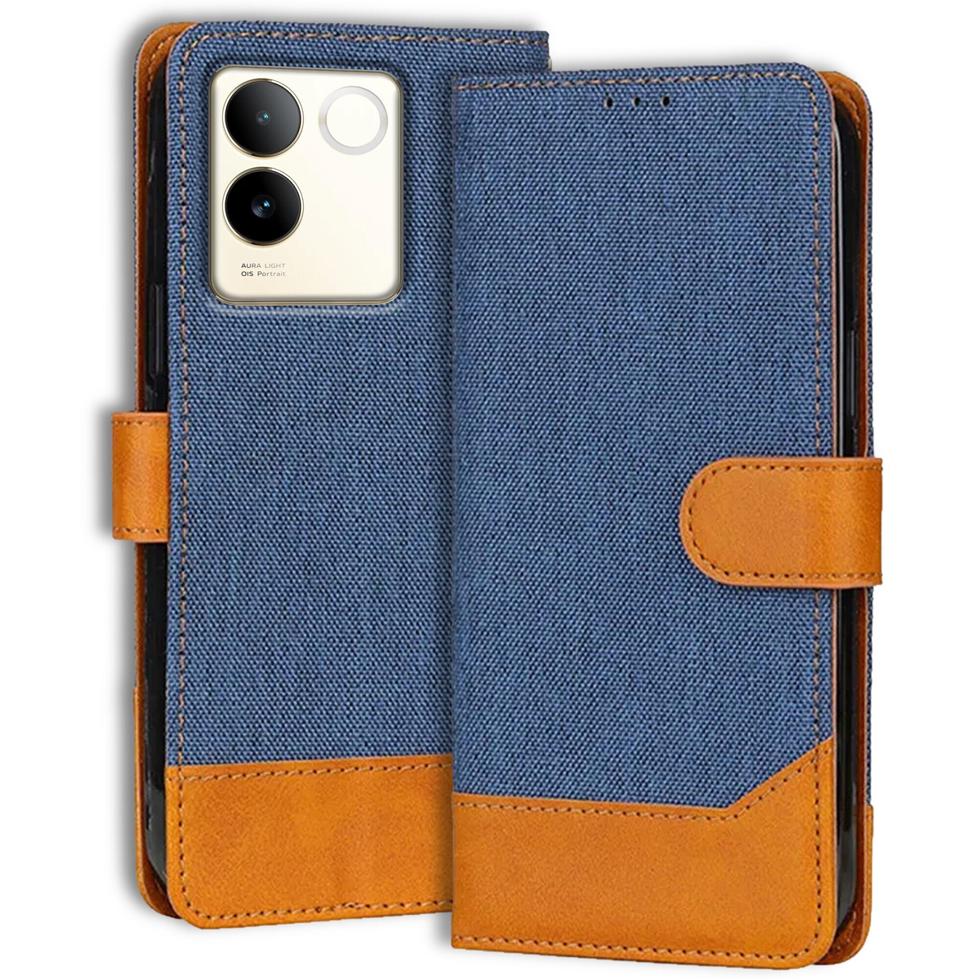 Accesorios Vivo T2 Pro 5G denim flip cover – Blue – Image 1 #color_blue